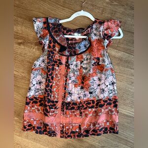 Odille Ruffle Neck Silk Top